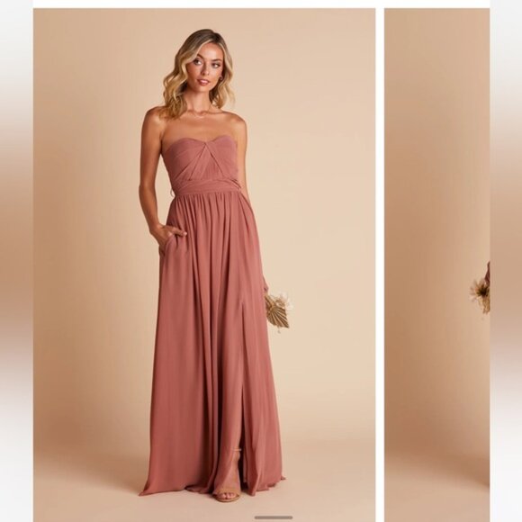 Birdy Grey Grace Convertible Chiffon Desert Rose Bridesmaid Maxi Dress NWT - Picture 3 of 3